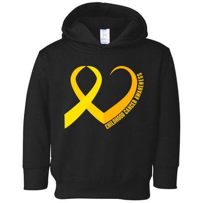 Childhood Cancer Awareness Yellow Ribbon Heart Toddler Hoodie