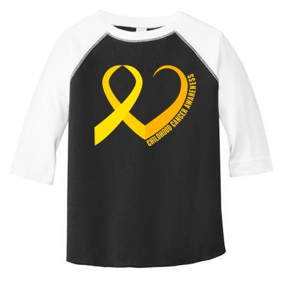 Childhood Cancer Awareness Yellow Ribbon Heart Toddler Fine Jersey T-Shirt