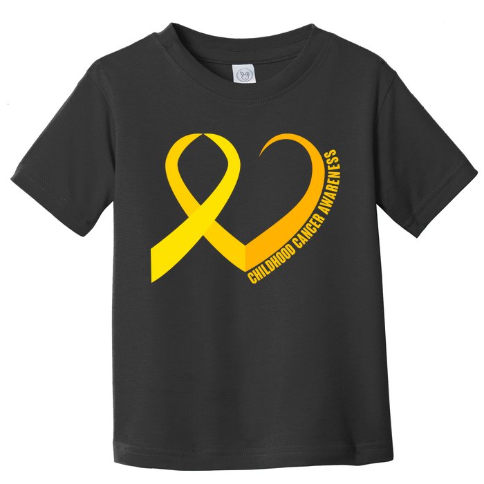 Childhood Cancer Awareness Yellow Ribbon Heart Toddler T-Shirt