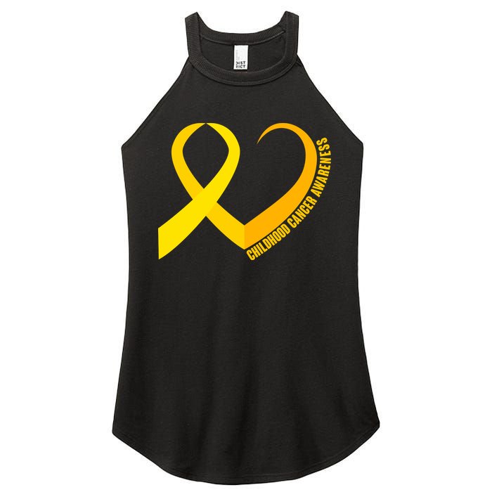 Childhood Cancer Awareness Yellow Ribbon Heart Women's Perfect Tri Rocker Tank