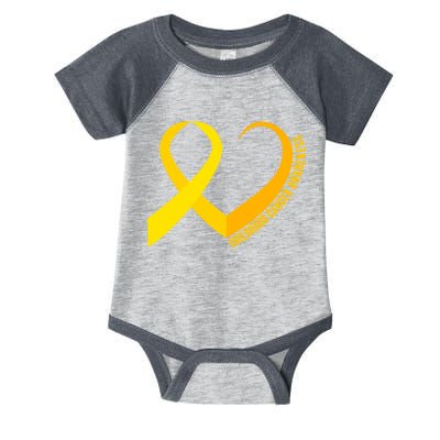 Childhood Cancer Awareness Yellow Ribbon Heart Infant Baby Jersey Bodysuit