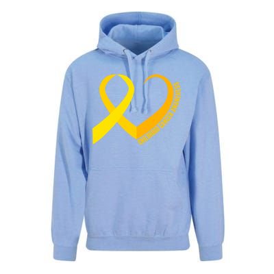 Childhood Cancer Awareness Yellow Ribbon Heart Unisex Surf Hoodie