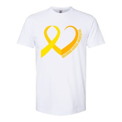 Childhood Cancer Awareness Yellow Ribbon Heart Softstyle CVC T-Shirt