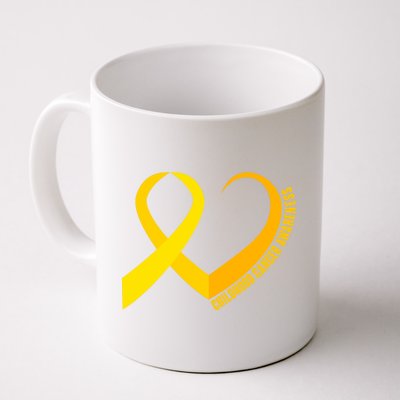 Childhood Cancer Awareness Yellow Ribbon Heart Coffee Mug