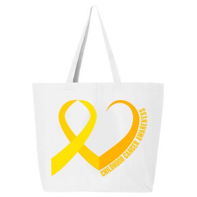 Childhood Cancer Awareness Yellow Ribbon Heart 25L Jumbo Tote