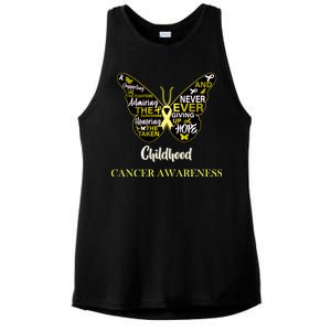 Childhood Cancer butterfly  Ladies PosiCharge Tri-Blend Wicking Tank