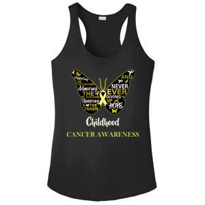 Childhood Cancer butterfly  Ladies PosiCharge Competitor Racerback Tank