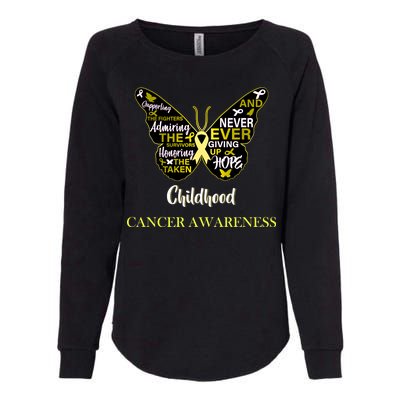 Childhood Cancer butterfly  Womens California Wash Sweatshirt