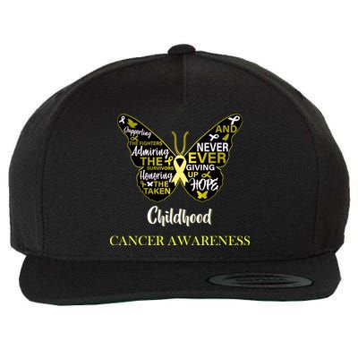 Childhood Cancer butterfly  Wool Snapback Cap