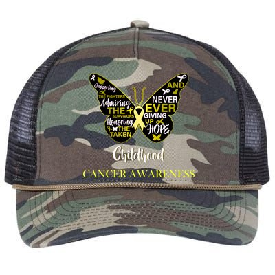 Childhood Cancer butterfly  Retro Rope Trucker Hat Cap