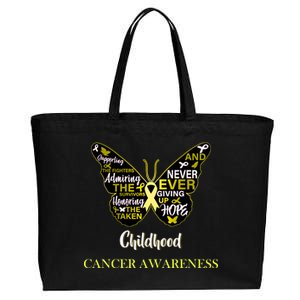 Childhood Cancer butterfly  Cotton Canvas Jumbo Tote