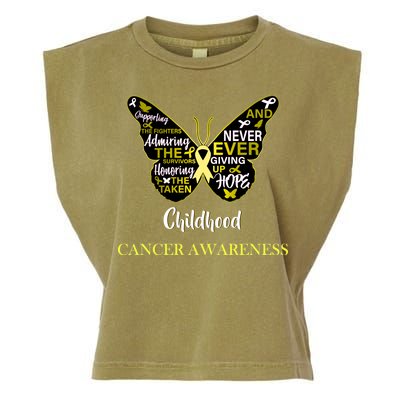 Childhood Cancer butterfly  Garment-Dyed Women's Muscle Tee