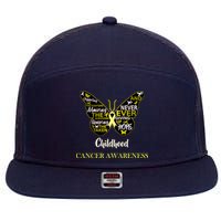 Childhood Cancer butterfly  7 Panel Mesh Trucker Snapback Hat