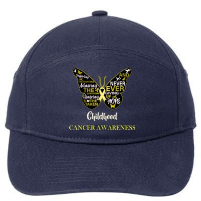 Childhood Cancer butterfly  7-Panel Snapback Hat