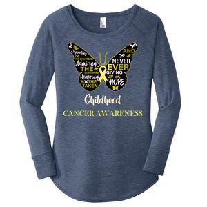 Childhood Cancer butterfly  Women's Perfect Tri Tunic Long Sleeve Shirt