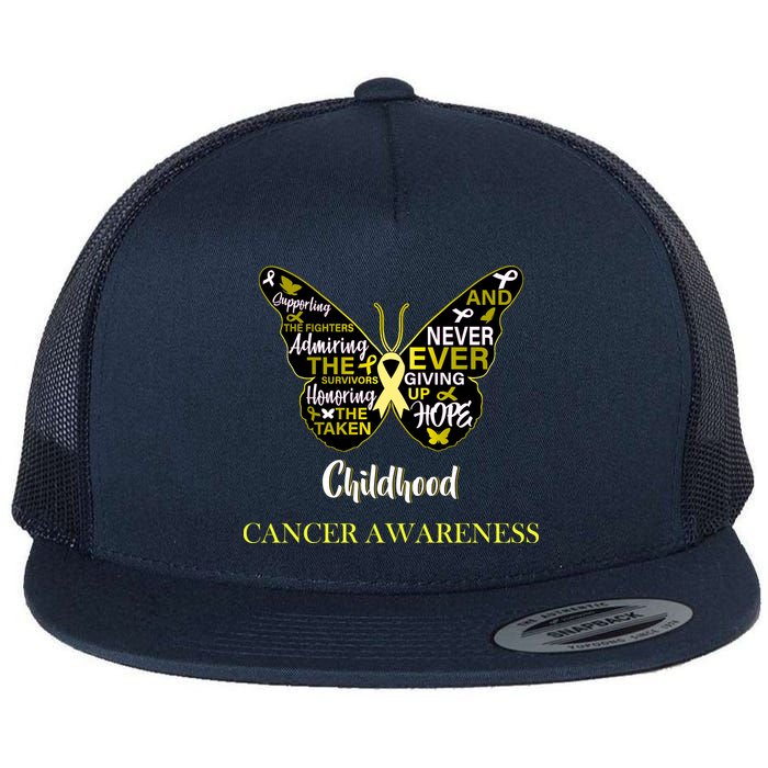 Childhood Cancer butterfly  Flatbill Hat