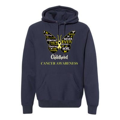 Childhood Cancer butterfly  Premium Hoodie