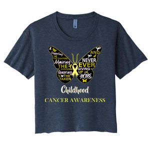 Childhood Cancer butterfly  Women's Crop Top Tee