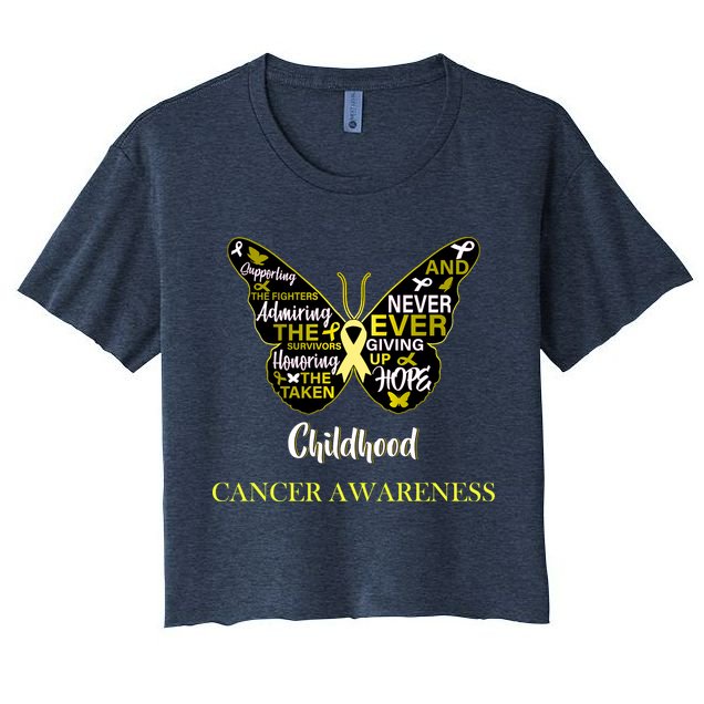 Childhood Cancer butterfly  Crop Top