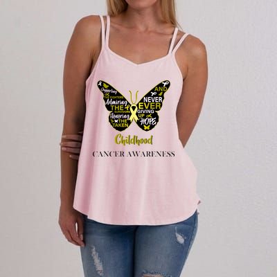 Childhood Cancer butterfly  Women's Strappy Tank