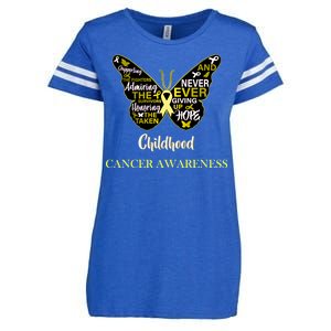 Childhood Cancer butterfly  Enza Ladies Jersey Football T-Shirt