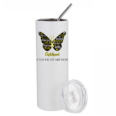 Childhood Cancer butterfly  Stainless Steel Tumbler