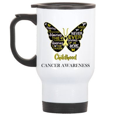 Childhood Cancer butterfly  Stainless Steel Travel Mug