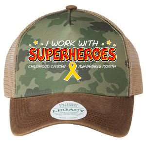 Childhood Cancer I Work With Superheroes Legacy Tie Dye Trucker Hat