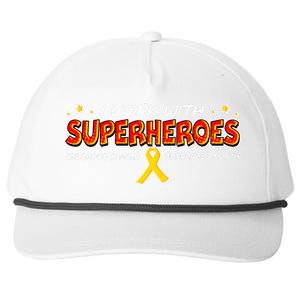 Childhood Cancer I Work With Superheroes Snapback Five-Panel Rope Hat