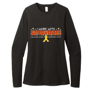 Childhood Cancer I Work With Superheroes Womens CVC Long Sleeve Shirt