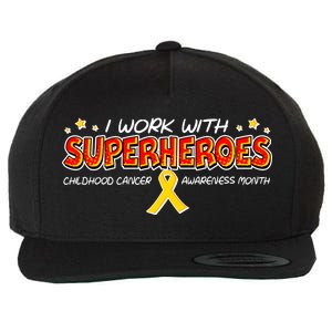 Childhood Cancer I Work With Superheroes Wool Snapback Cap