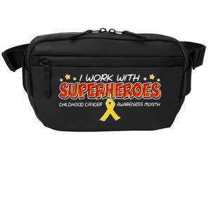 Childhood Cancer I Work With Superheroes Crossbody Pack