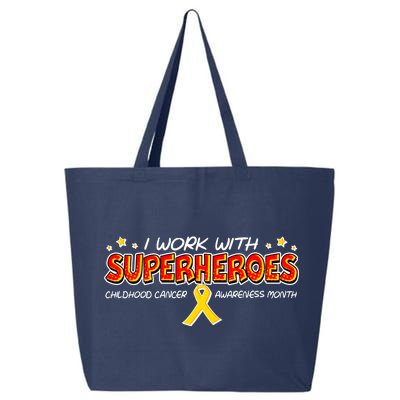 Childhood Cancer I Work With Superheroes 25L Jumbo Tote