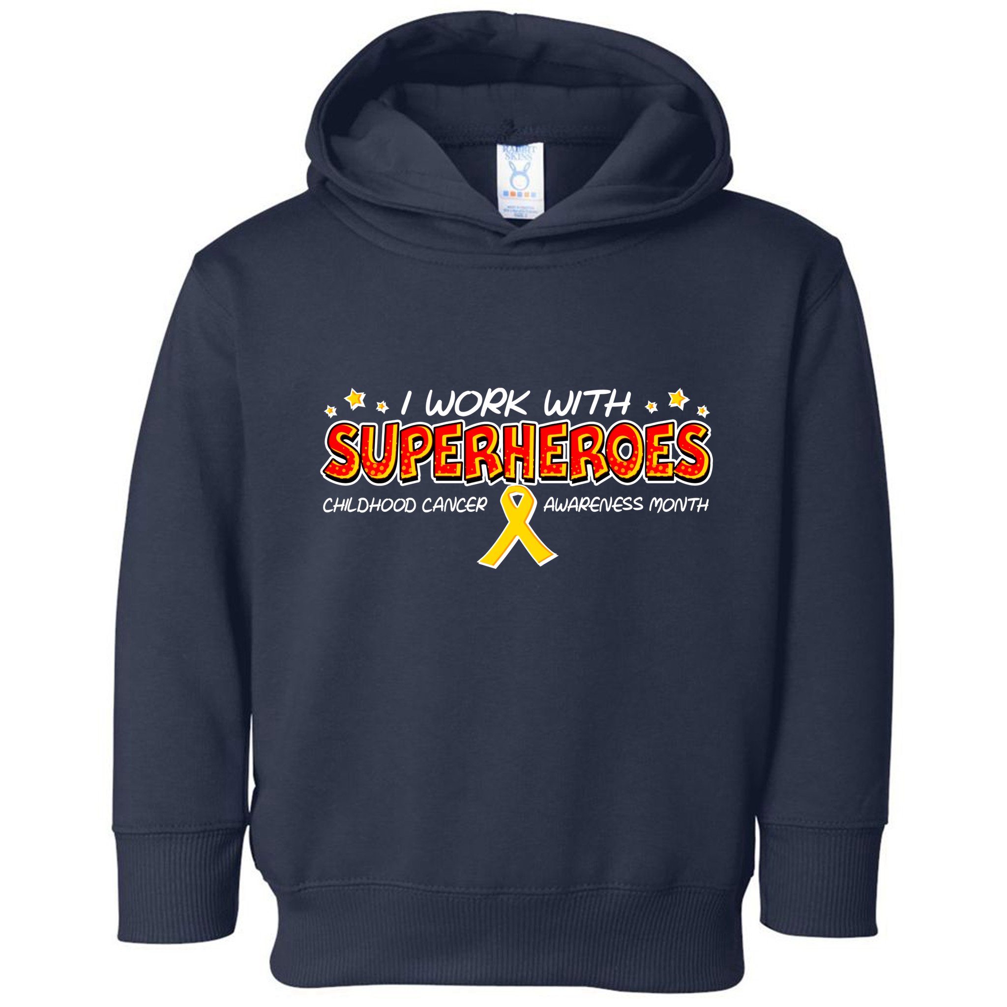 Childhood Cancer I Work With Superheroes Toddler Hoodie