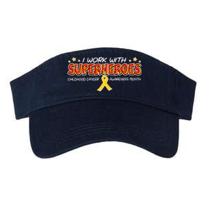 Childhood Cancer I Work With Superheroes Valucap Bio-Washed Visor