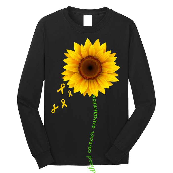 Children's Cancer Awareness Sunflower Long Sleeve Shirt