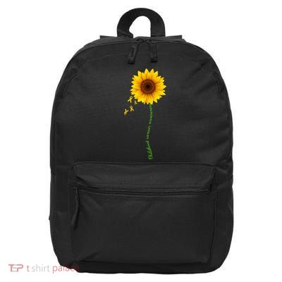Children's Cancer Awareness Sunflower 16 in Basic Backpack