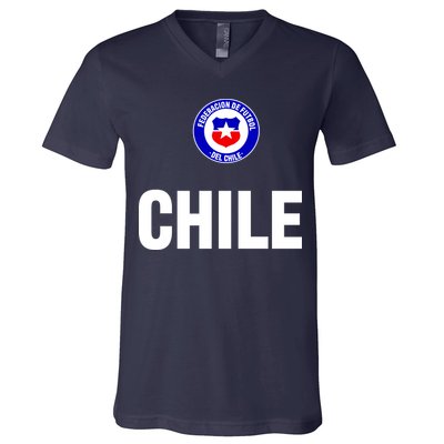 Chile Chilean Flag Soccer Futbol V-Neck T-Shirt