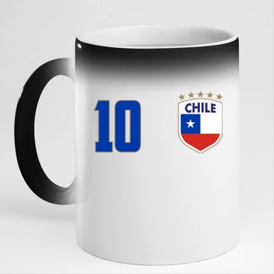 Chile Flag Shield Logo Futbol Soccer World Cup 11oz Black Color Changing Mug