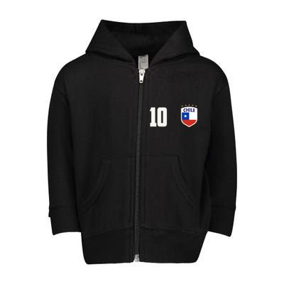 Chile Flag Shield Logo Futbol Soccer World Cup Toddler Zip Fleece Hoodie