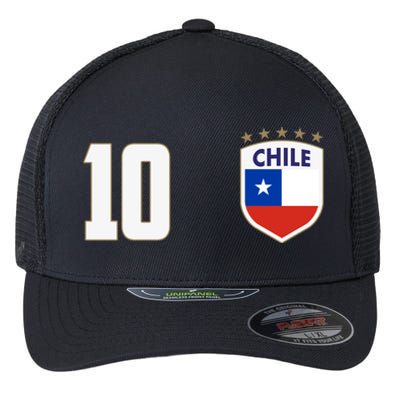 Chile Flag Shield Logo Futbol Soccer World Cup Flexfit Unipanel Trucker Cap