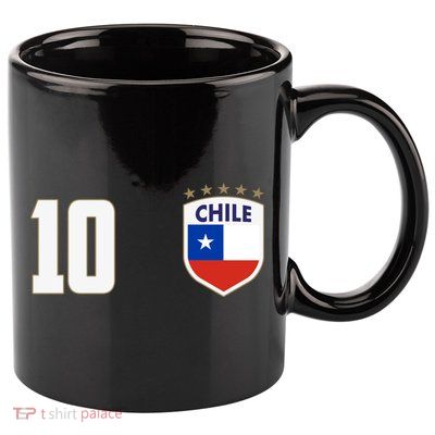 Chile Flag Shield Logo Futbol Soccer World Cup 11oz C Handle Ceramic Mug