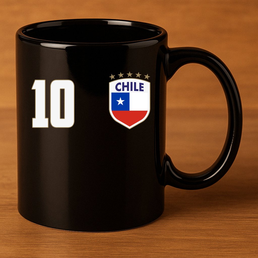 Chile Flag Shield Logo Futbol Soccer World Cup 11oz C Handle Ceramic Mug