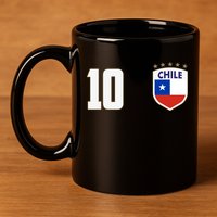Chile Flag Shield Logo Futbol Soccer World Cup 11oz C Handle Ceramic Mug