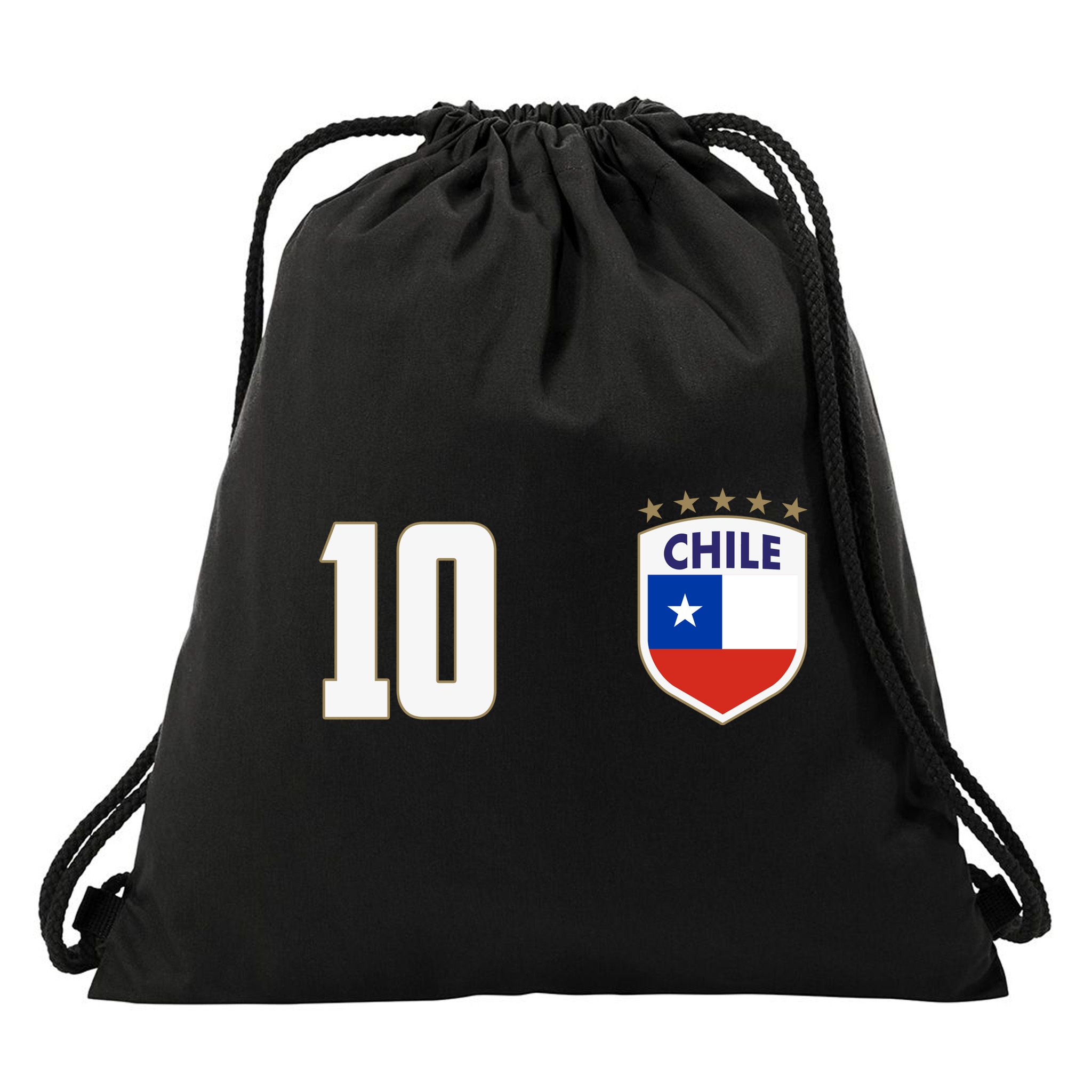 Chile Flag Shield Logo Futbol Soccer World Cup Drawstring Bag