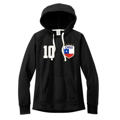 Chile Flag Shield Logo Futbol Soccer World Cup Women's Fleece Hoodie