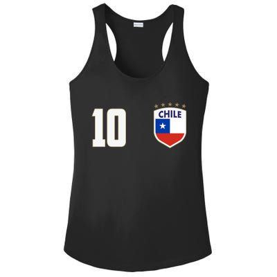 Chile Flag Shield Logo Futbol Soccer World Cup Ladies PosiCharge Competitor Racerback Tank