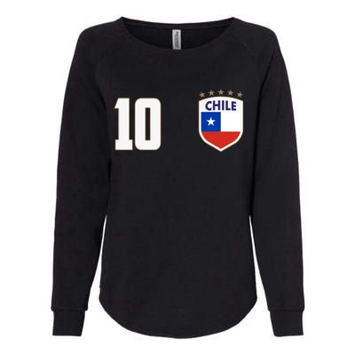 Chile Flag Shield Logo Futbol Soccer World Cup Womens California Wash Sweatshirt