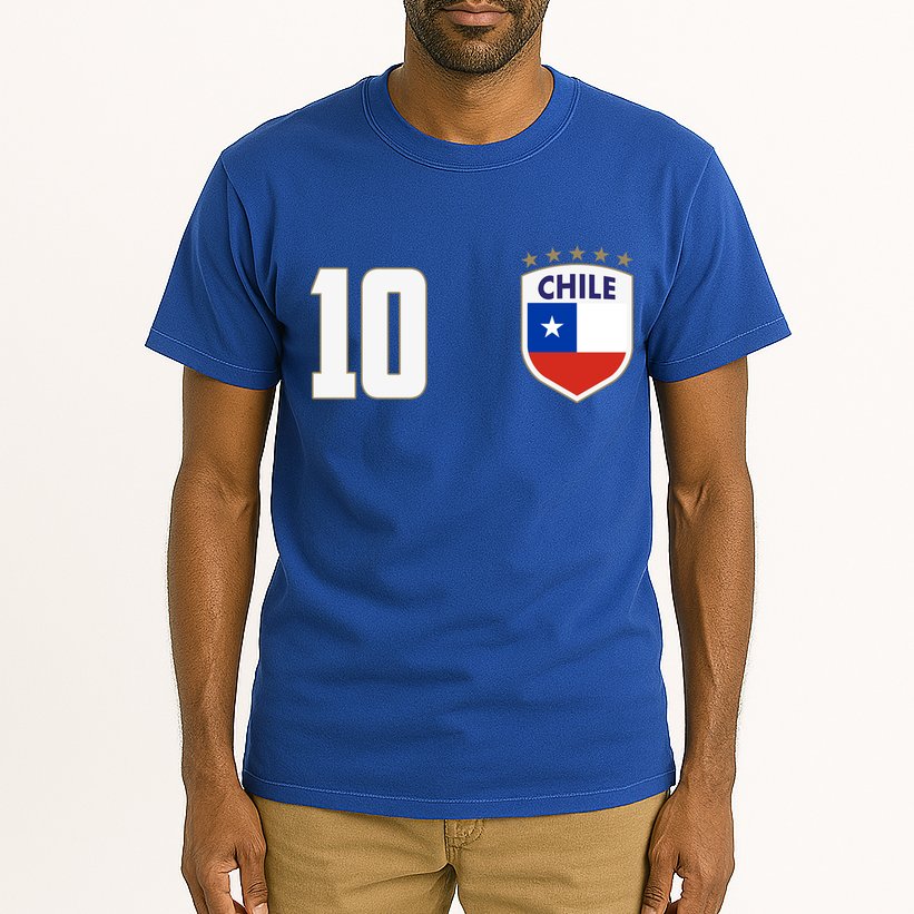 Chile Flag Shield Logo Futbol Soccer World Cup Tall T-Shirt