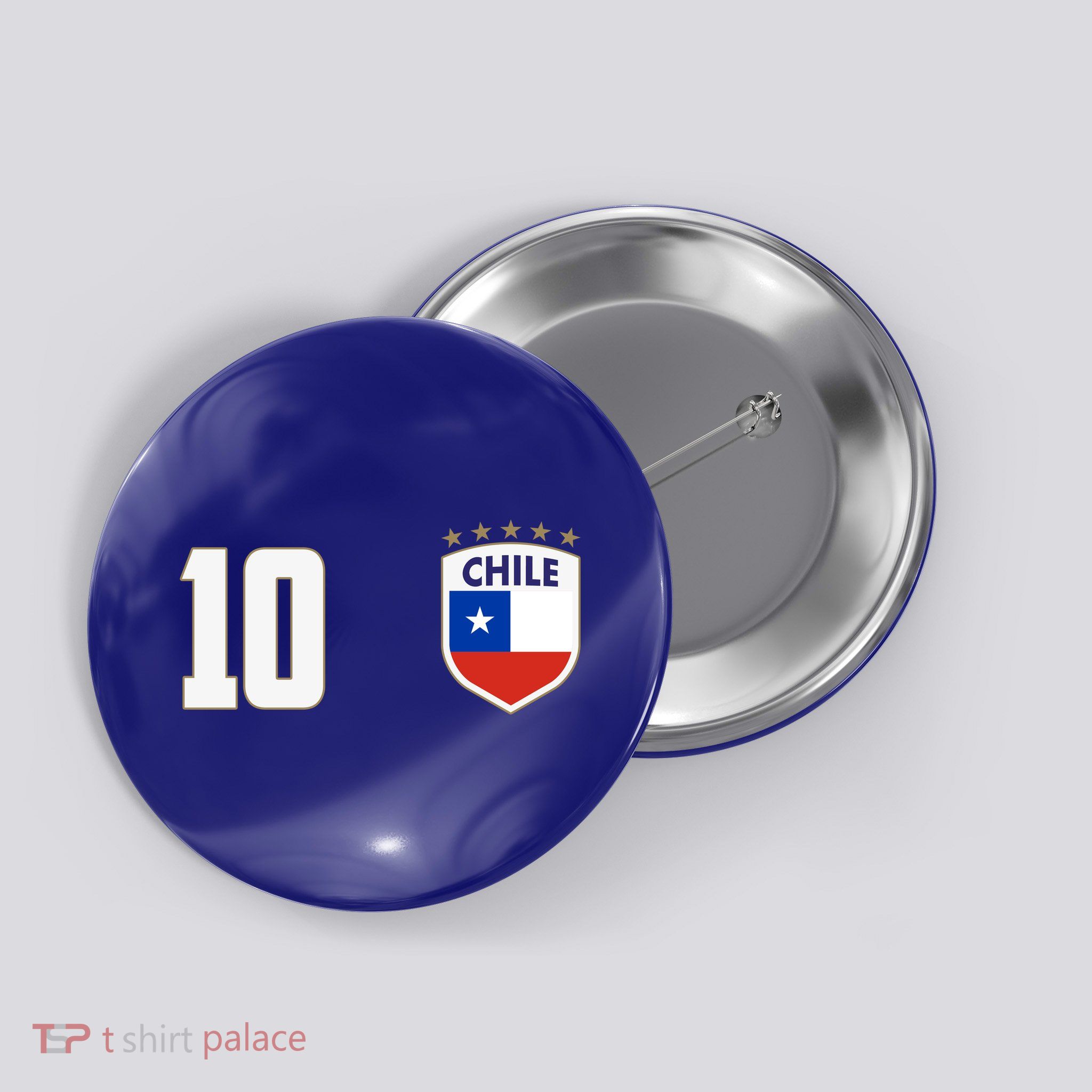 Chile Flag Shield Logo Futbol Soccer World Cup Button